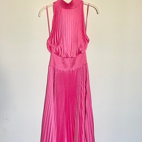 A.L.C. Dresses & Skirts - A.L.C. Renzo Asymmetrical Halter, Pleated Midi Dress